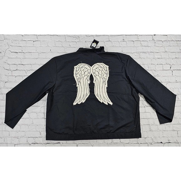 The Walking Dead Winged Mechanic Jacket Black Coat AMC Zip Up MENS SIZE 5XL - Picture 7 of 7